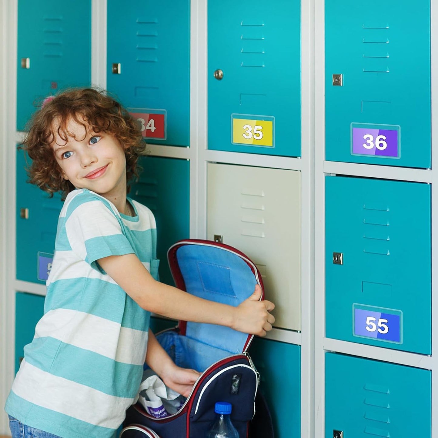 Jeyiour 100 Pcs Label Holders Adhesive Nameplate Pockets Storage Bin Labels Index Card Holder Shelf Plastic Peel Stick for Classroom Supermarket Bookshelf Library Student Box Drawer (4.3 x 6.5 Inch)