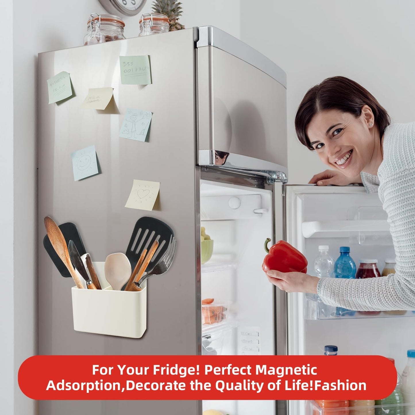 Magnetic Pen Holder,2 Pack Magnetic Dry Erase Marker Holder with Generous Compartments,Strong Magnet Storage Marker Pen Pencil Organizer for Refrigerator,Whiteboard,Locker Accessories