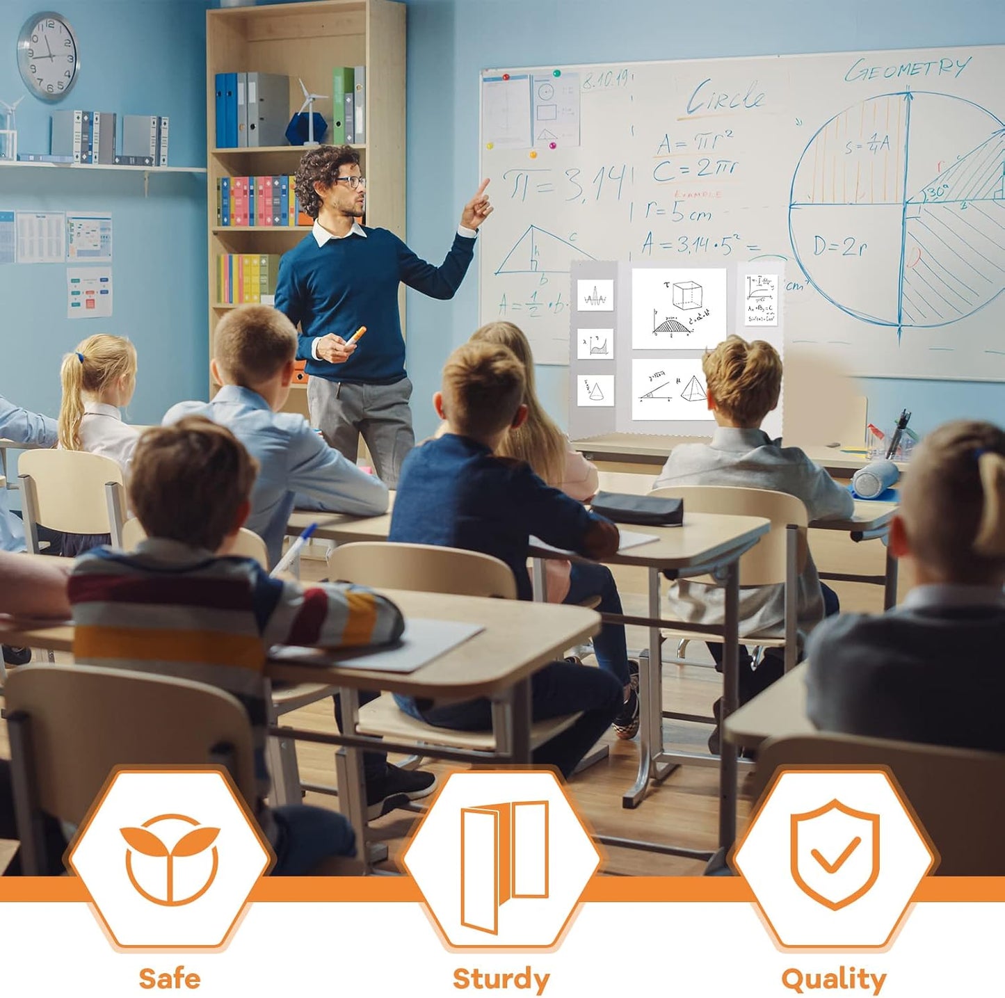 Ctosree 18 Pcs Tri Fold Poster Board Bulk, Lightweight Presentation Board, Science Fair Project Display Paperboard, Single Wall(14 x 22 Inch,White)