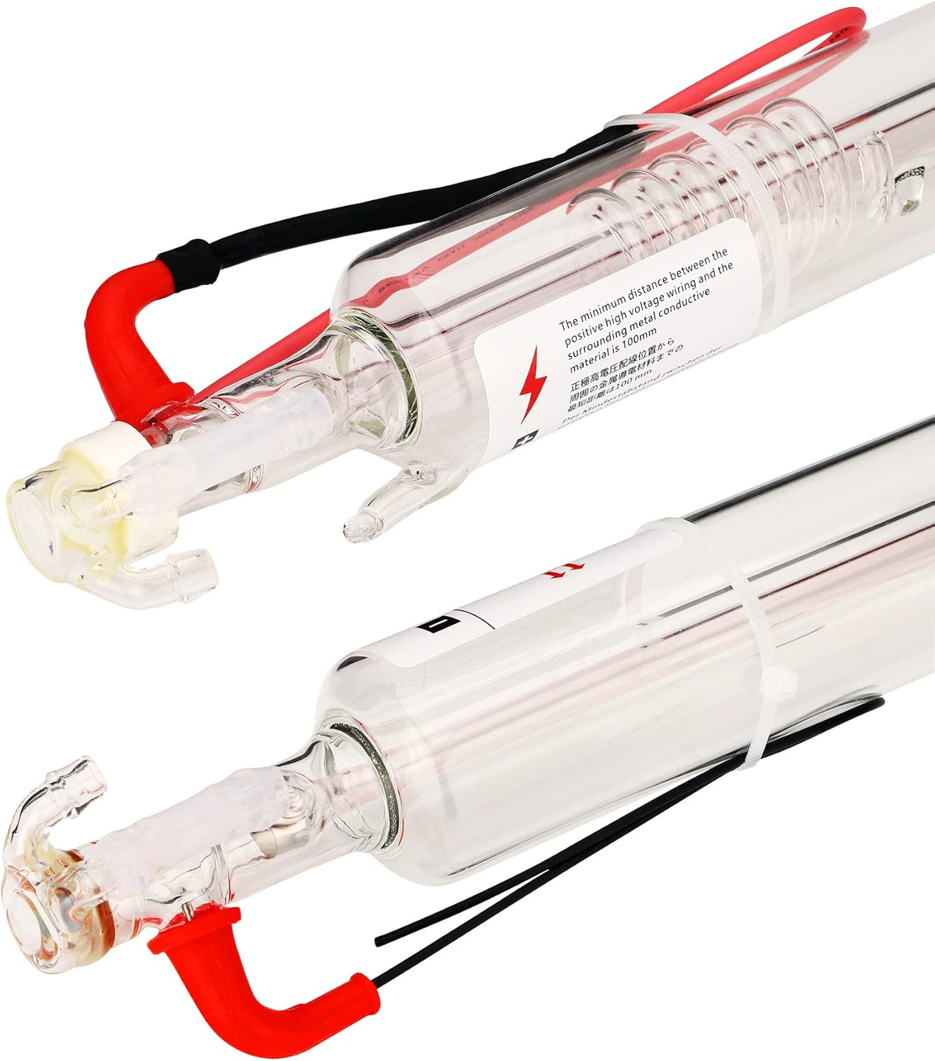 LD-Teemm CO2 Laser Tube, 60W CO2 Laser Tube with Coating 60 watt Length 1200mm Dia. 80mm, Wire Pre-Connected for CO2 Laser Cutter Laser Engraving Cutting Machine