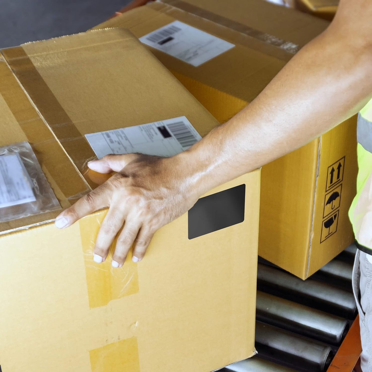 Kenco Color Coding 3 X 5 Rectangle Labels, Inventory Control Stickers 500 Labels Per Roll, Made in The USA (Black)