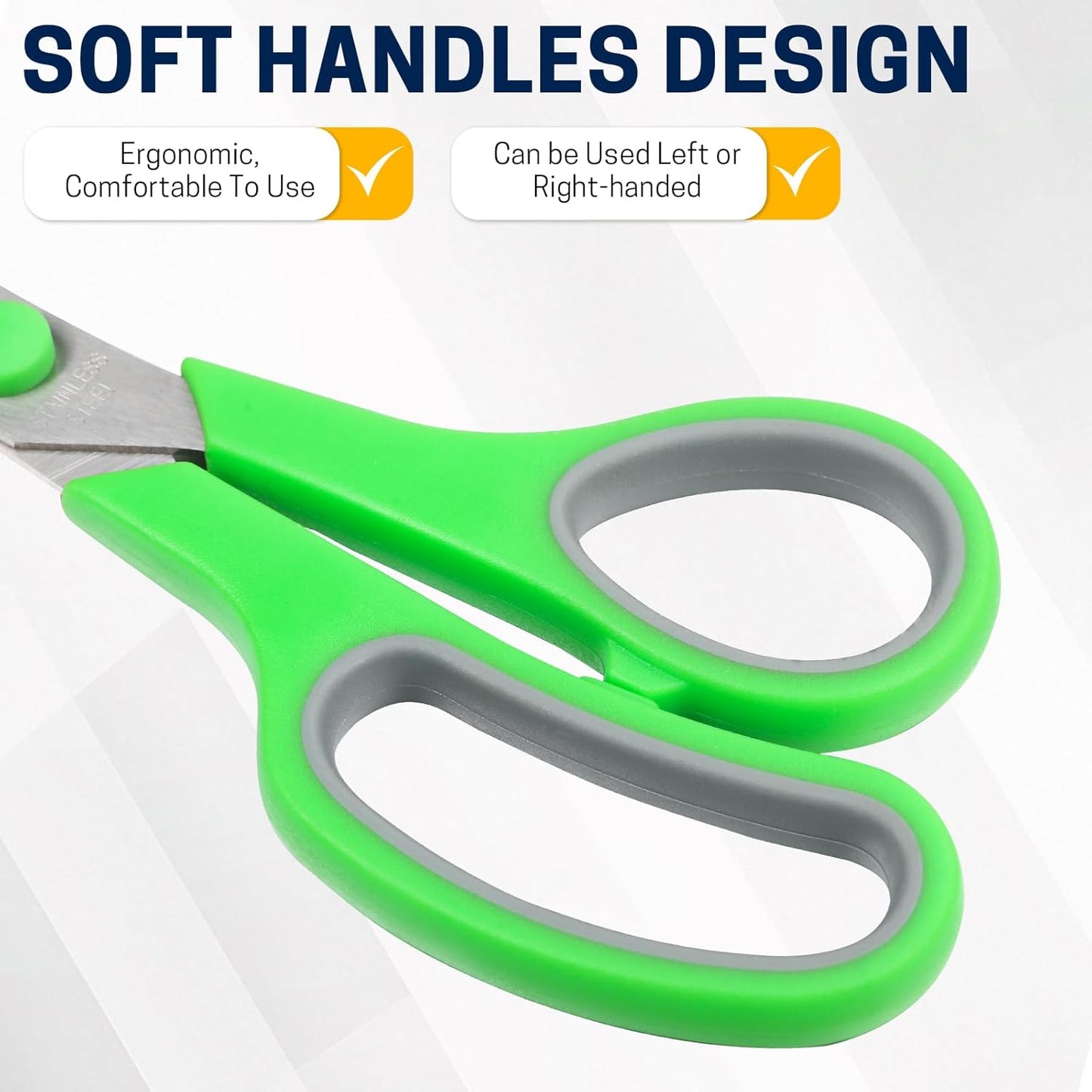 Scissors Bulk Set of 32-Pack, 8" All Purpose Multipurpose Sharp Sewing Craft Fabric Scissors for Office Home High/Middle School Student Office Teacher Art Supplies, Right/Left Handed