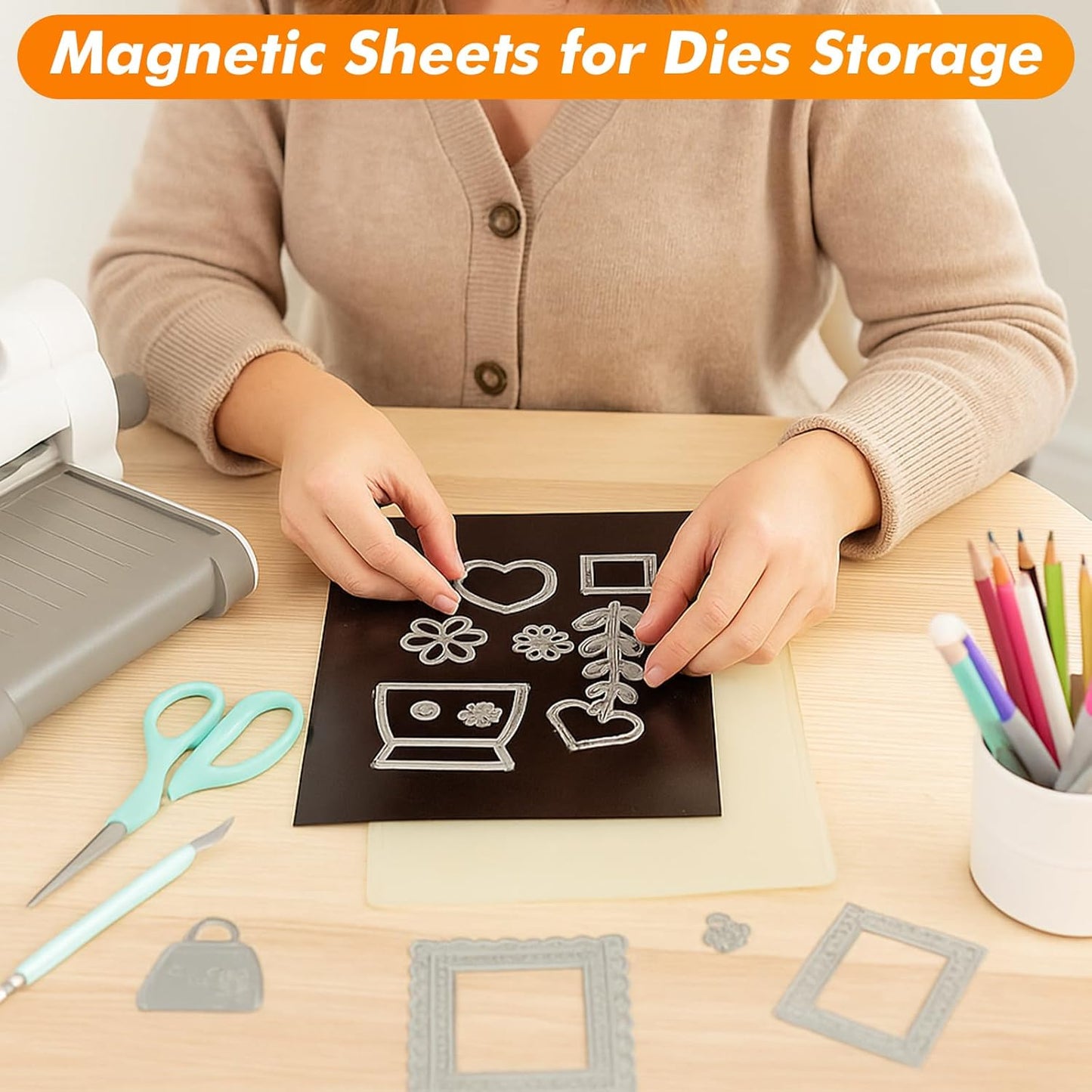 Adhesive Magnetic Sheets 4 x 6 Inch, 80 Packs Magnetic Sheets with Adhesive Backing - 0.5mm Thickness Flexible Magnet Sheets for Dies Storage, Craft Projects, Photos, School, Office