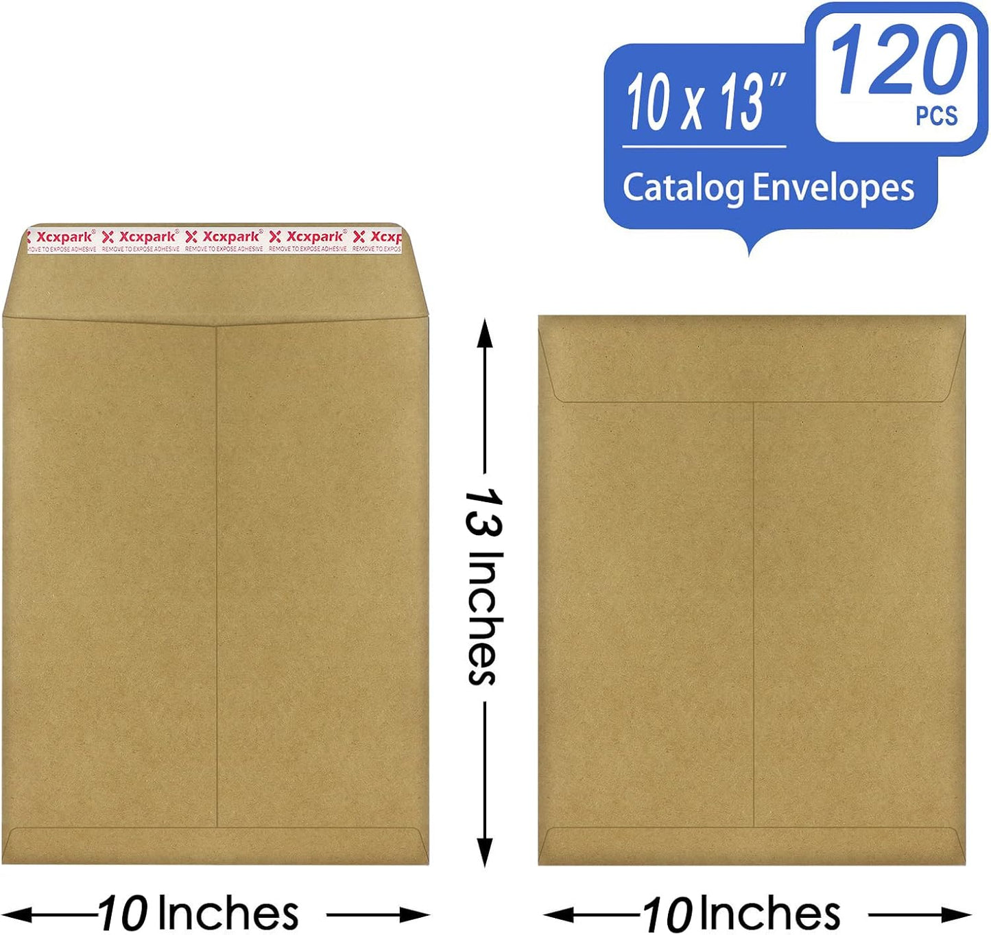 120 PCS 10x13 inches Security Catalog Envelopes Printable Self Seal Envelopes, Anti Tear Recycled Kraft Envelopes for Invitation Cards, Pictures, Photos, Documents