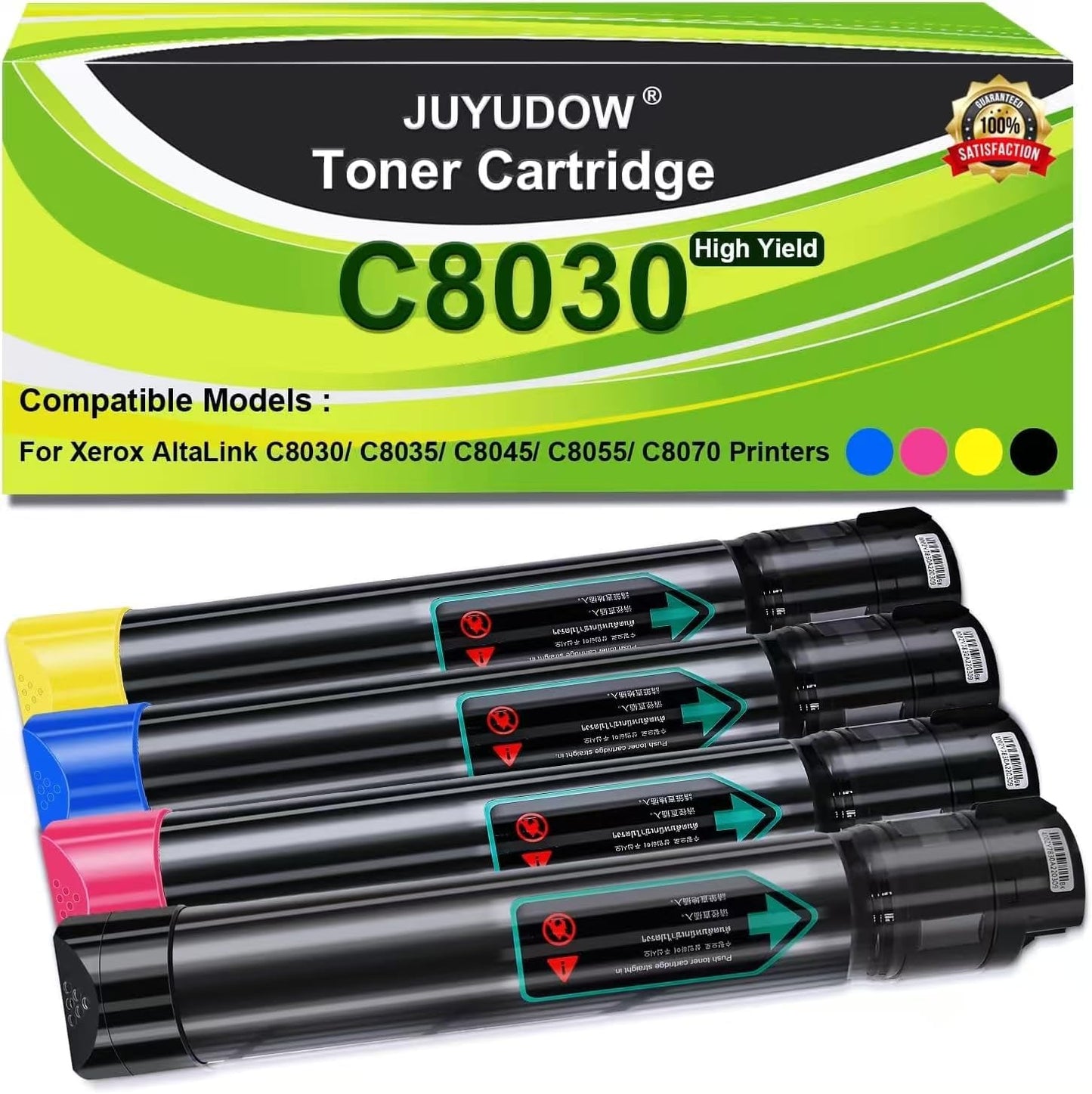 C8030 Toner for Altalink C8035 Toner Cartridge C8045 Toner Replacement for Xerox AltaLink C8030 C8035 C8045 C8055 C8070 Toner Compatible 006R01697 006R01698 006R01699 006R01700 Toner Cartridge