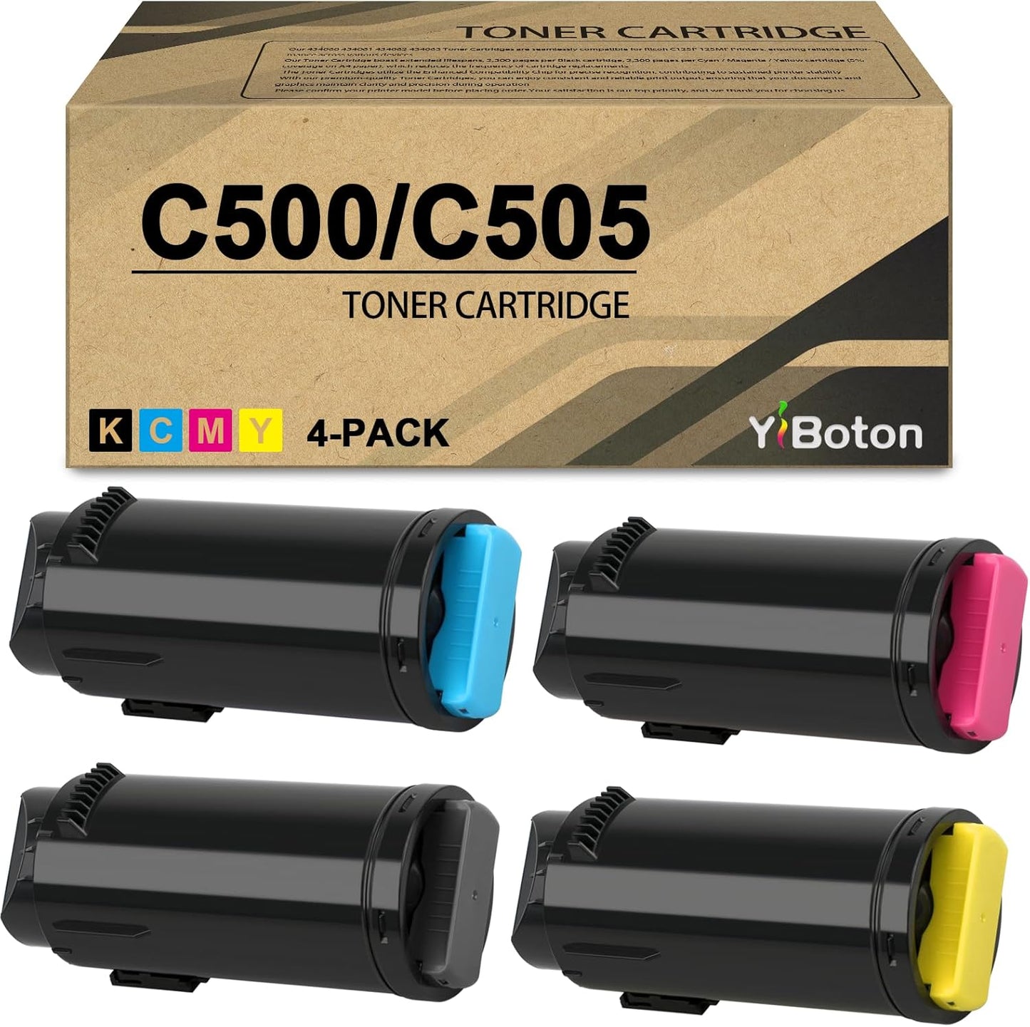 High Yield Versalink C500/C505 Toner Cartridges Replacement for Xerox 106R03862 106R03863 106R03864 106R03865 Versalink C500 C500DN C500N C505 C505DN C505N C505S Printer (4-Pack, BK/C/M/Y)