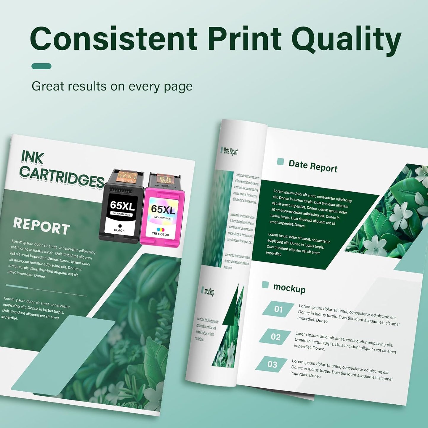 65XL 65 Ink Cartridges Black/Color Combo Pack Remanufactured Replacement for HP65 XL Black and Color for HP Envy 5055 5052 5000 DeskJet 3755 3772 3700 2600 3752 Printer (Black Tri-Color)