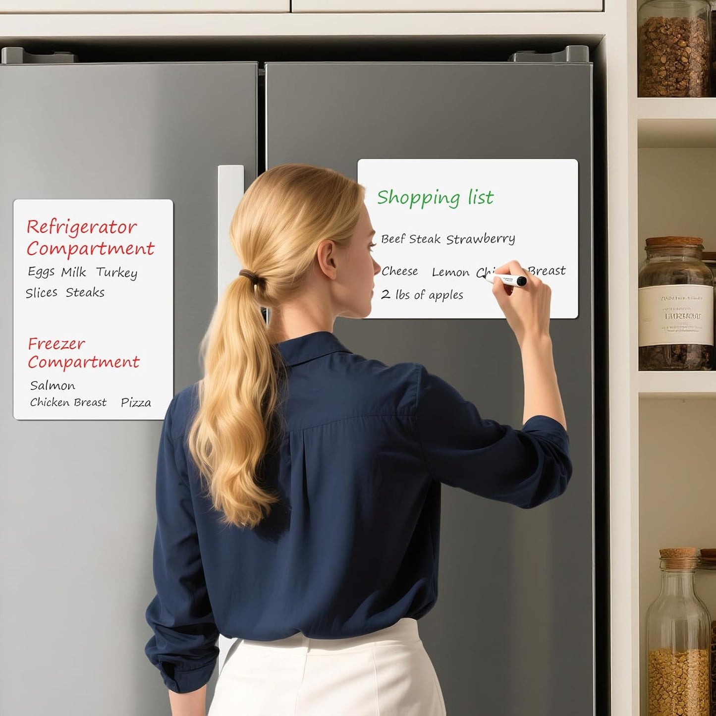 Dry Erase White Board Stickers, 12" x 8" Removable Dry Erase Sheets for Wall/Refrigerator/Door/Classroom, Adhesive Non-Magnetic Whiteboard, Fridge Dry Erase Paper(3 Sheets)