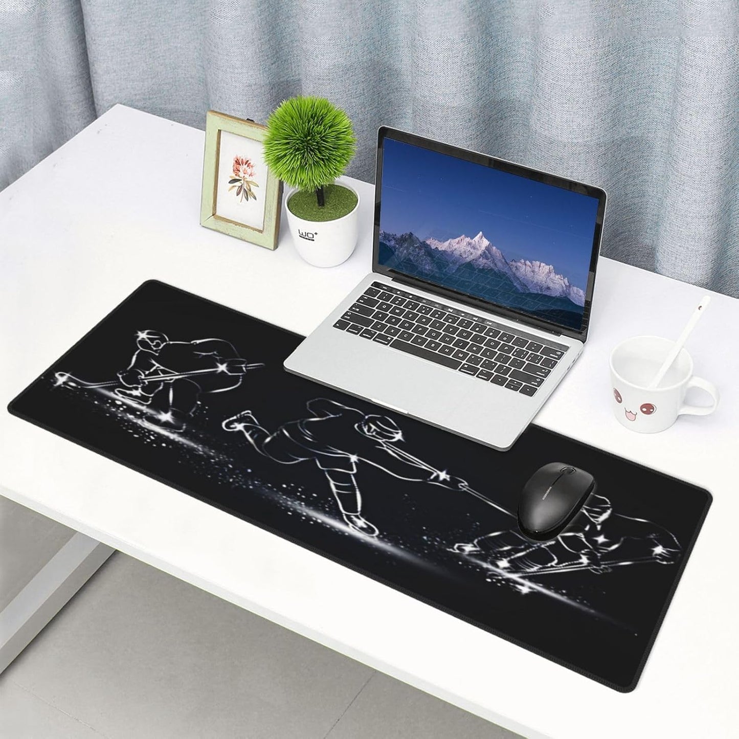 Ice Hockey Mouse Pad, Large Big Gaming Mouse Pad Desk Pad, Mousepad with Non-Slip Rubber Base, Extended XXL Mouse Mat for Computer Laptop Office Accessories