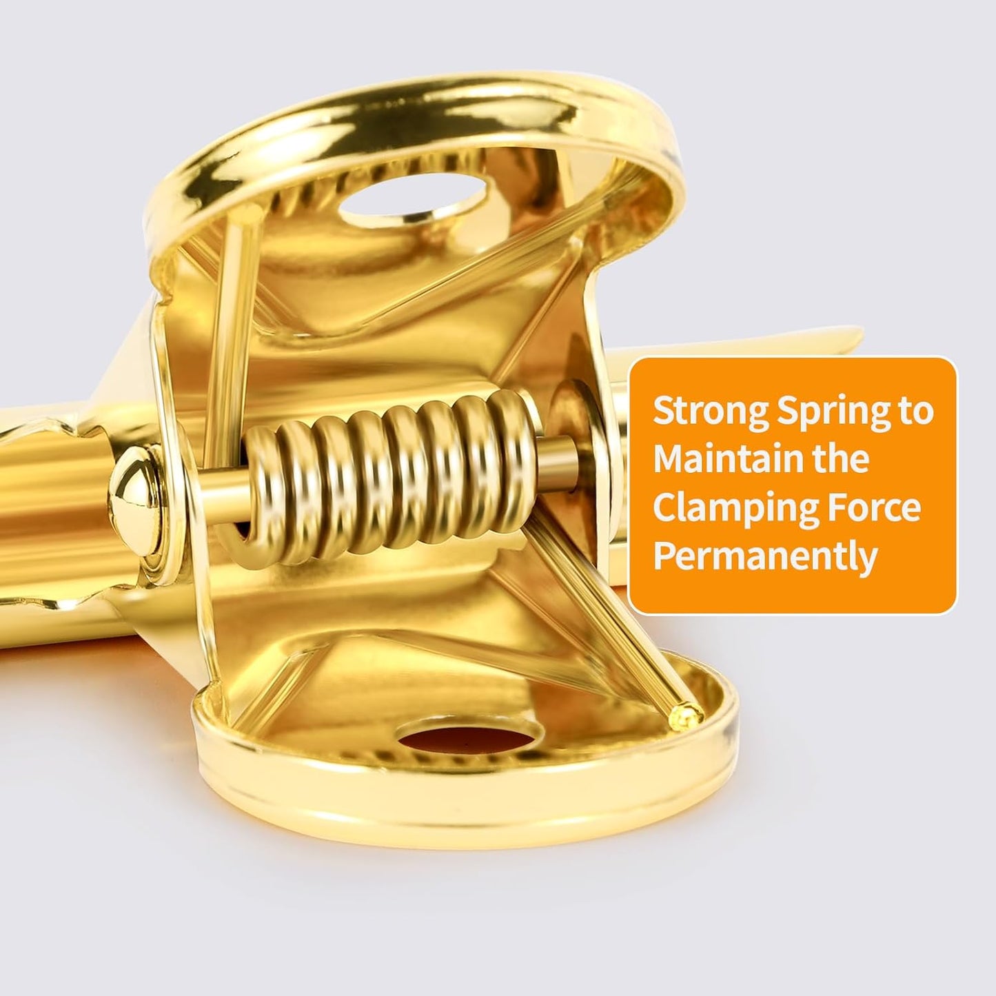 SIAMESE Bulldog Clips, 8 Pcs Binder Clips for Office & Kitchen, Multi-Purpose Binder and Food Bag Clamps for Sealing, Storage, Hanging (Gold)