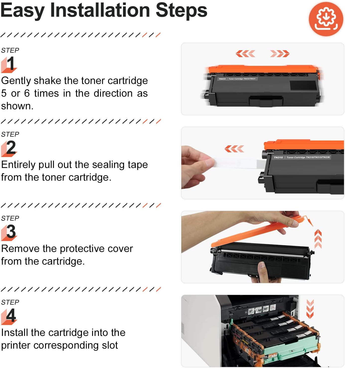 v4ink TN-433 TN-431 Compatible Toner Cartridge Replacement for Brother TN433 TN431 TN433BK to use with Mfc-L8900Cdw Mfc-L8610Cdw Hl-L8260Cdw Hl-L8360Cdw Hl-L8360Cdwt Hl-L9310CDW (Color Set)