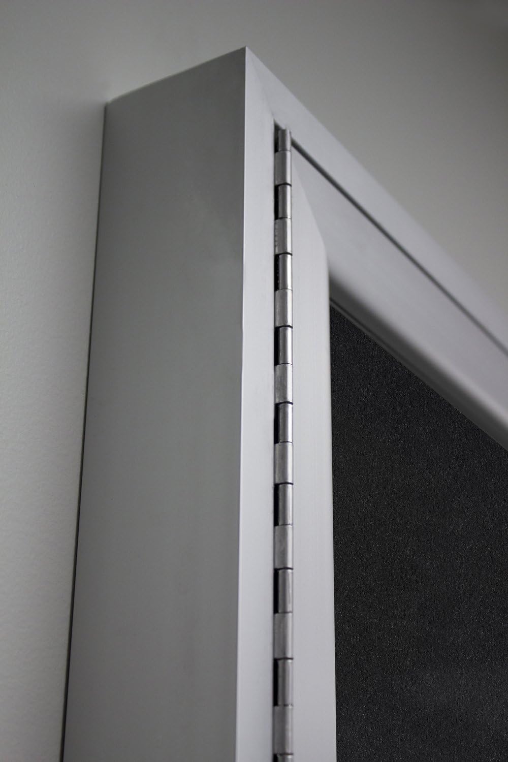 Ghent 36"x36" 1-Door indoor Enclosed Recycled Rubber Bulletin Board, Shatter Resistant, with Lock, Satin Aluminum Frame,Black (PA13636TR-BK) ,Made in the USA