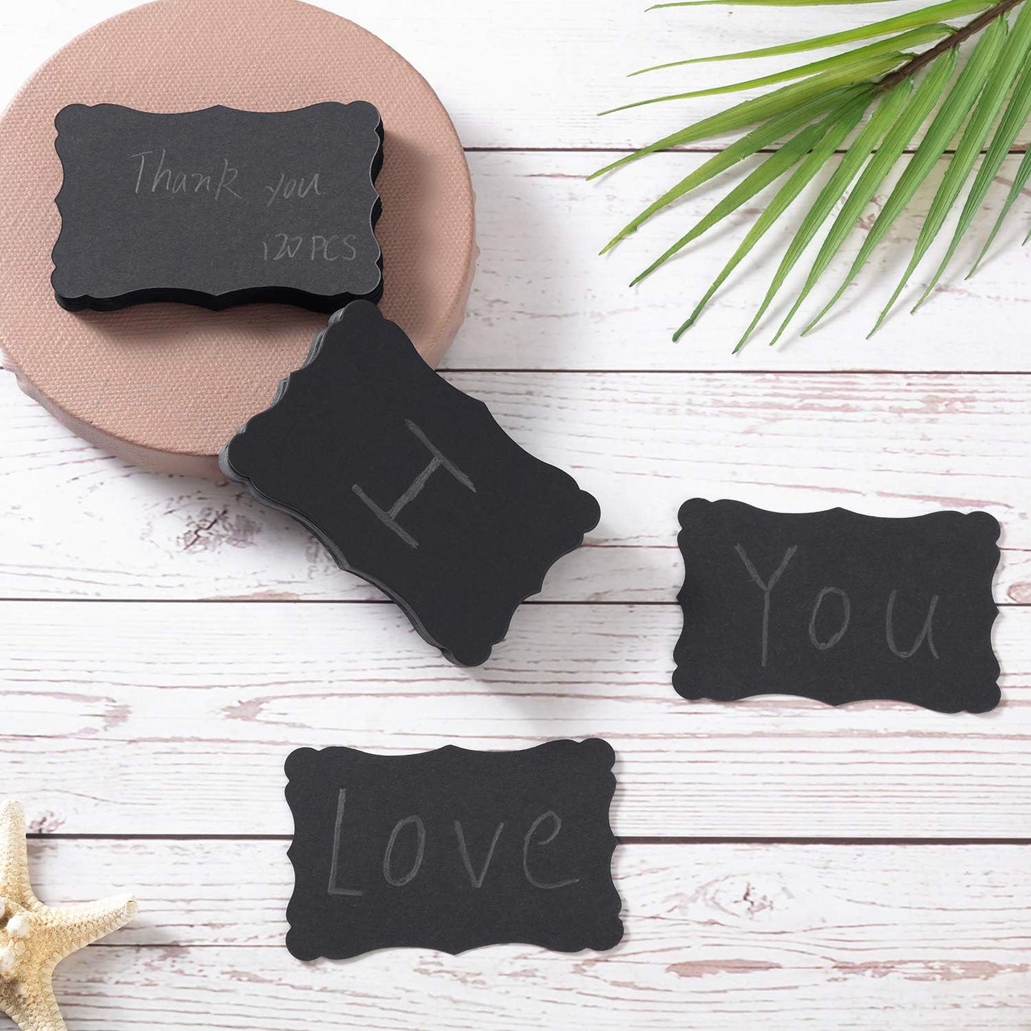 120 Pieces Small Mini Business Cards Vintage Assorted Colors Blank Note Cards Gift Word Card for Business Cards, Gift Cards (Black, 3.66x 2.36 inches)