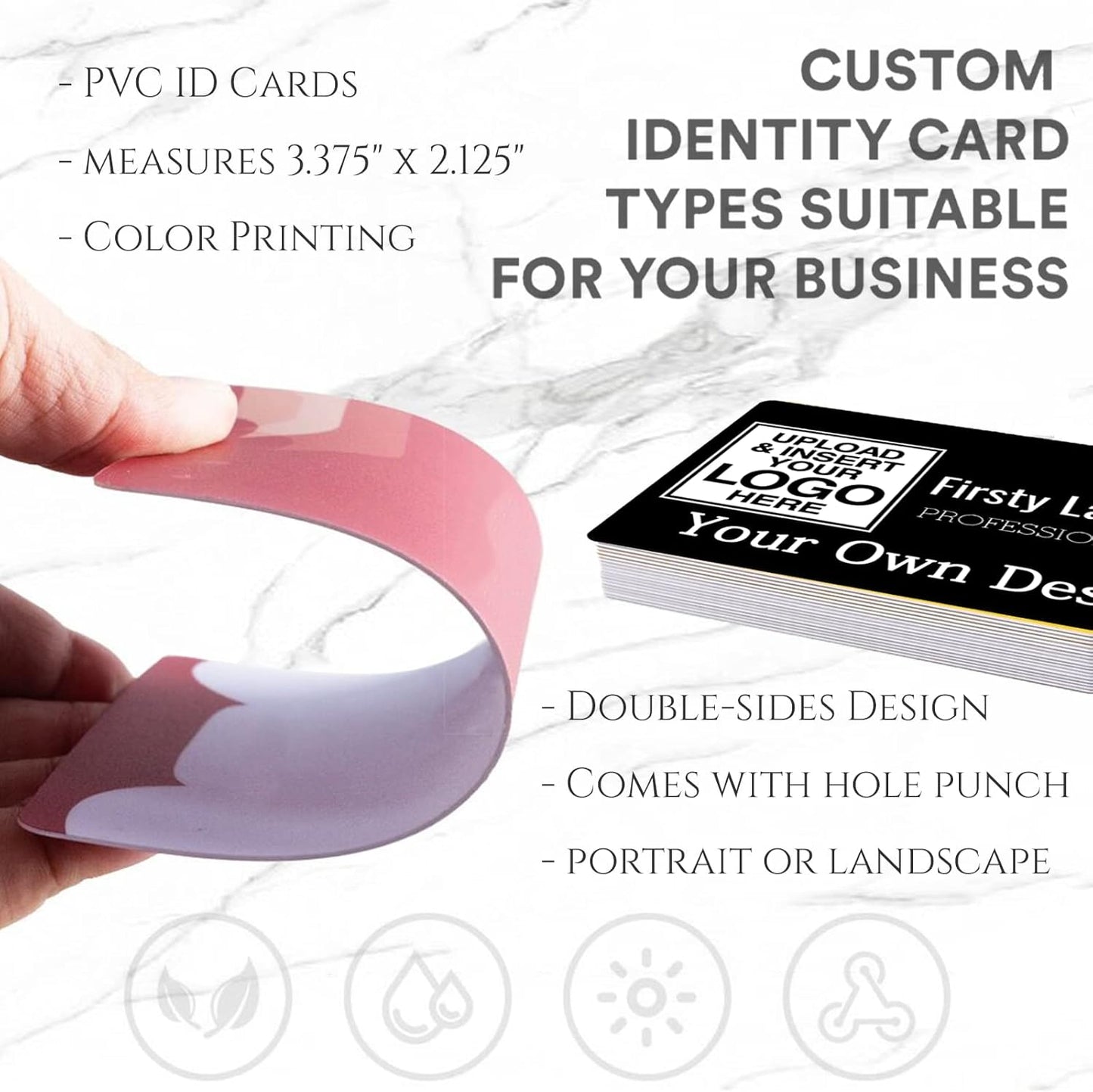 Custom Id Badge, Personalized Employee Photo Identification Card with Lanyard, Durable ID Card for Office Worker Doctor Nurse Student-Vertical-Template6