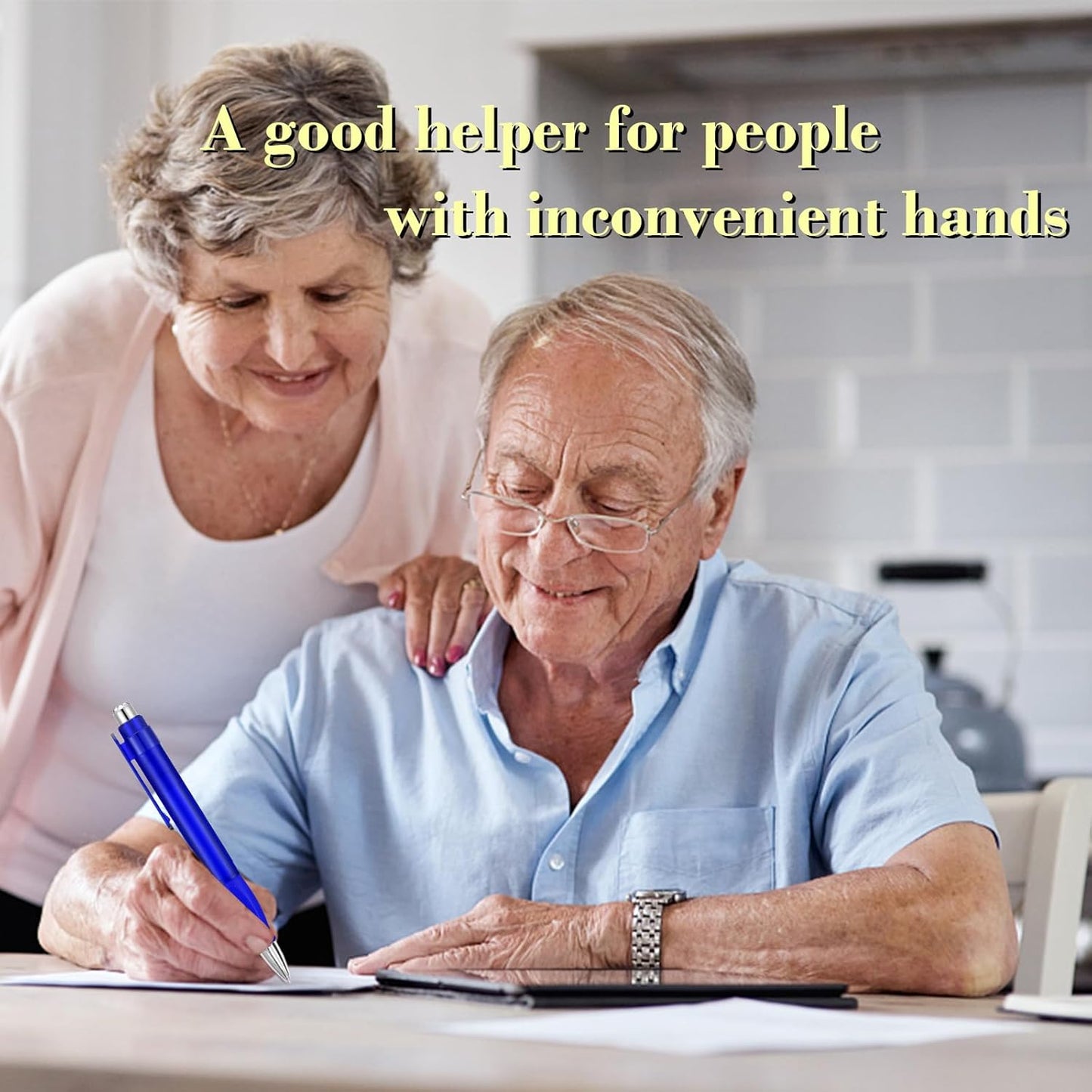 Big Fat Pens - Enhanced Writing Stability for Arthritis and Elderly Easy Thick Grip 3pcs Blue