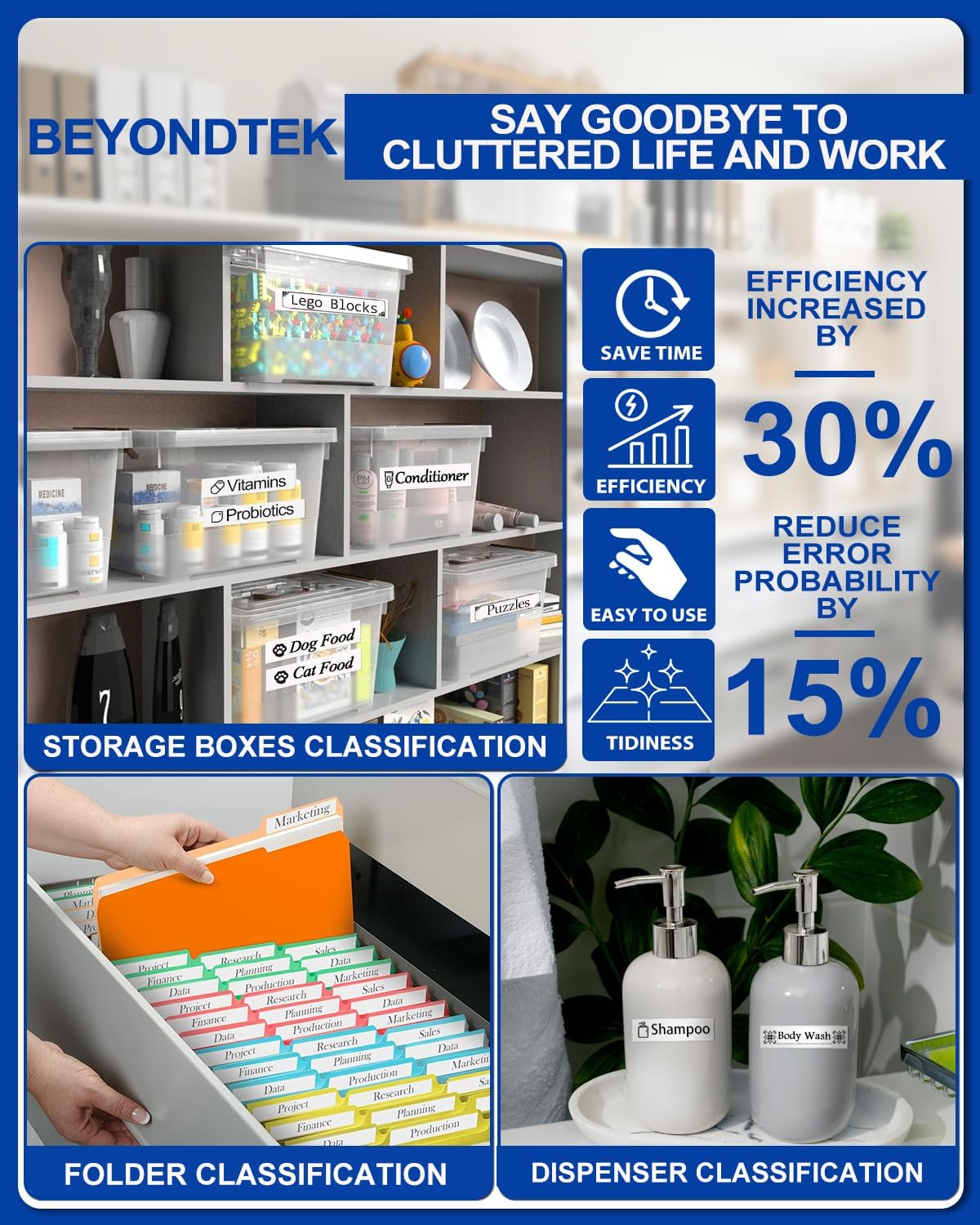 Tze-221 TZe221 Compatible for Brother P Touch TZ Tape 9mm 0.35 Laminated White Tape TZ-221 Label Tape for Brother Ptouch Label Maker PT-D200 PT-D400 PT-D600 PT-H110, Black on White, 6-Pack