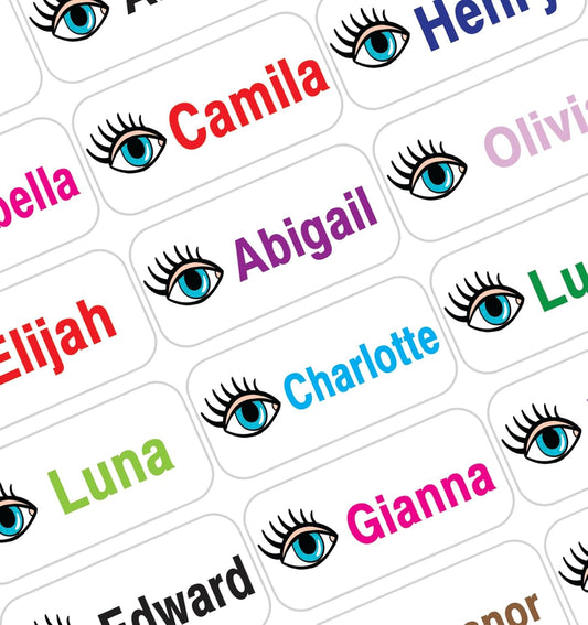 Personalized Waterproof Name Labels Press and Stick Custom Name Stick on Clothing Labels. Customized Up to 3 Lines Great for Camp & Daycare