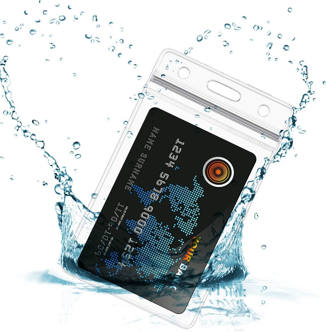 Bird Fiy Lanyards with Id Holder Badges Name Tags 50 Pack Lanyards with Bulldog Clip and 50 Pack Waterproof Clear Plastic Vertical Name Tag Badge ID Card Holders (Yellow)