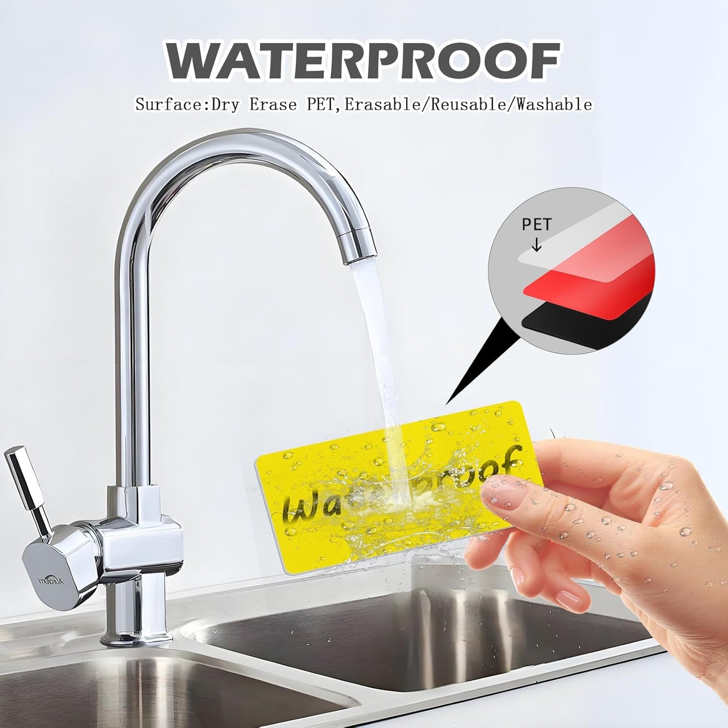 Realth Dry Erase Magnetic Labels Blue (2'' × 4'' 40 Pcs),Blank Reusable Magnet Stickers, Magnets for Whiteboard, Washable Magnetic Sheets for Classroom Fridge Office, Name Tags for Teachers Students