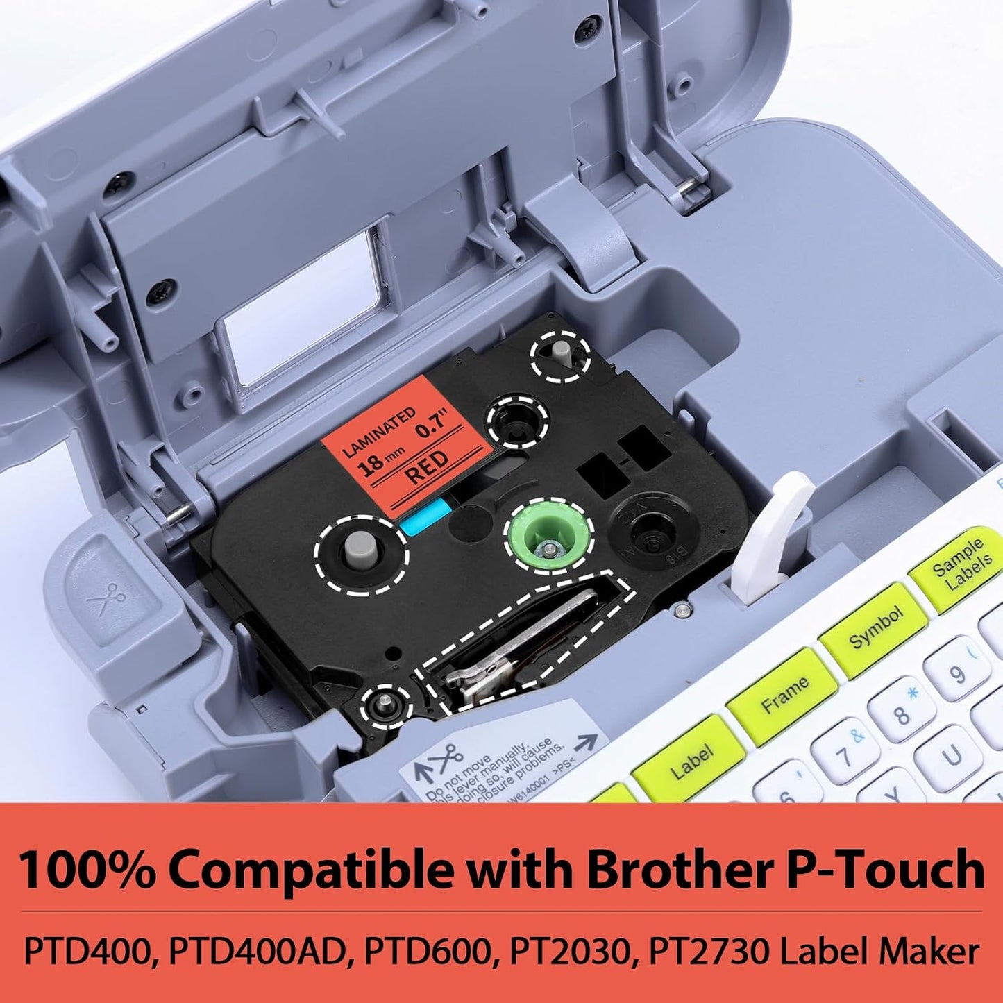 Label KINGDOM 18mm Red Label Tape Replacement for Brother TZe-441 TZe441 3/4" Black on Red TZ Tape 18mm 0.7 Laminated Compatible with Brother P Touch for PTD400 PTD410 PTD600, 3-Pack