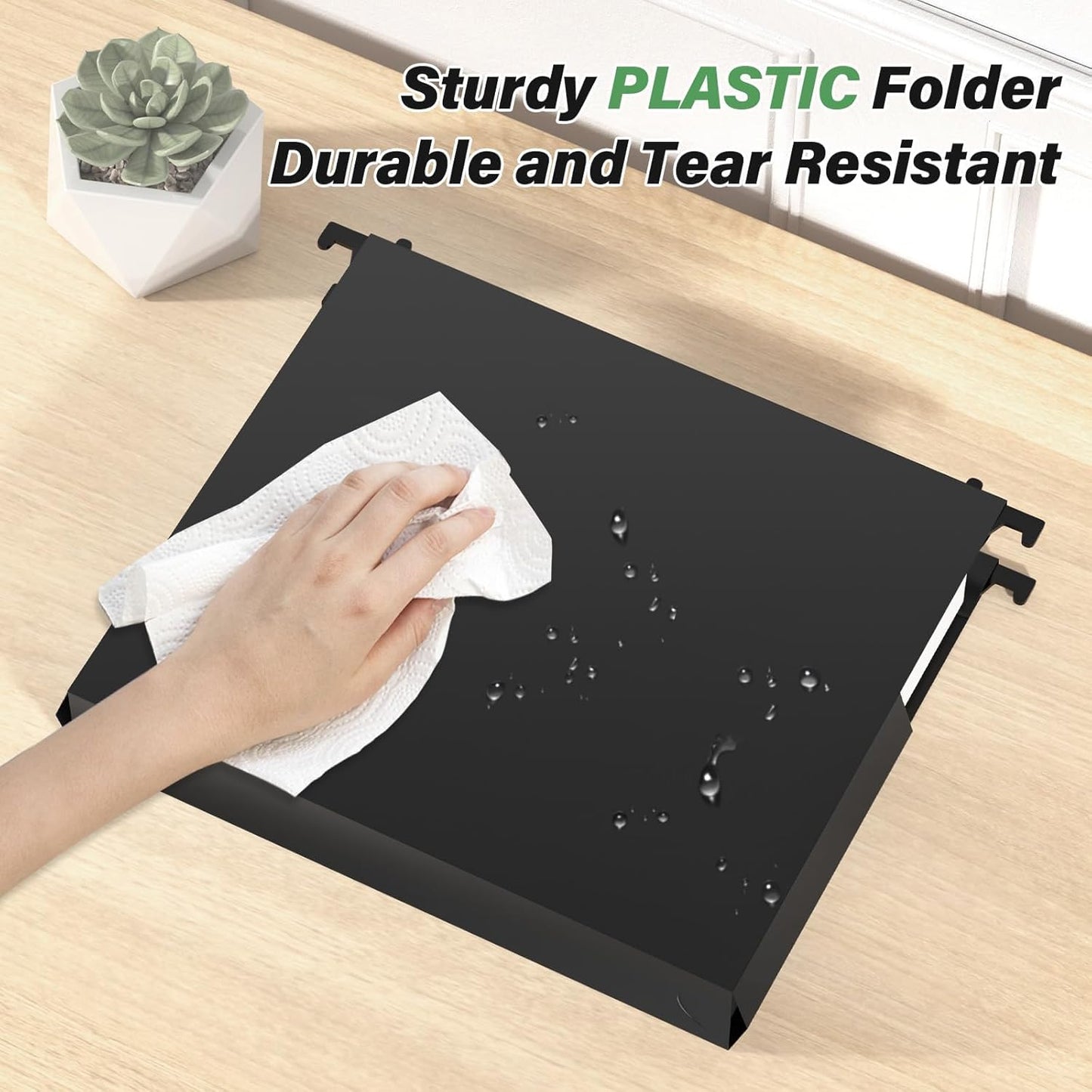 Plastic Hanging File Folders Letter Size,Heavy Duty 2" Expandable File Folder with Tabs,6 Pack Reinforced Expanding Hang Folder,File Cabinet Folders,Extra Capacity,Hanging Organizer for Home Office