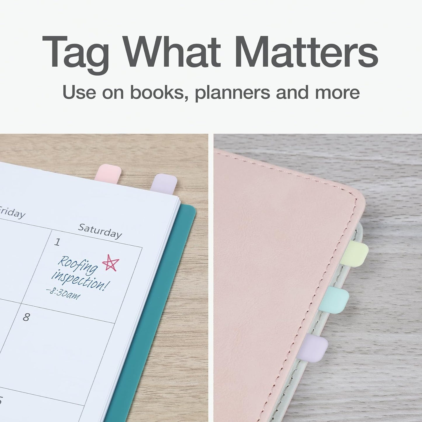 Redi-Tag Write-On Tabs, Permanent Adhesive Index Tabs, Assorted Pastel Colors: Pink, Purple, Blue, Teal, Green, 1" x 7/16", 130 Pack (1009306)