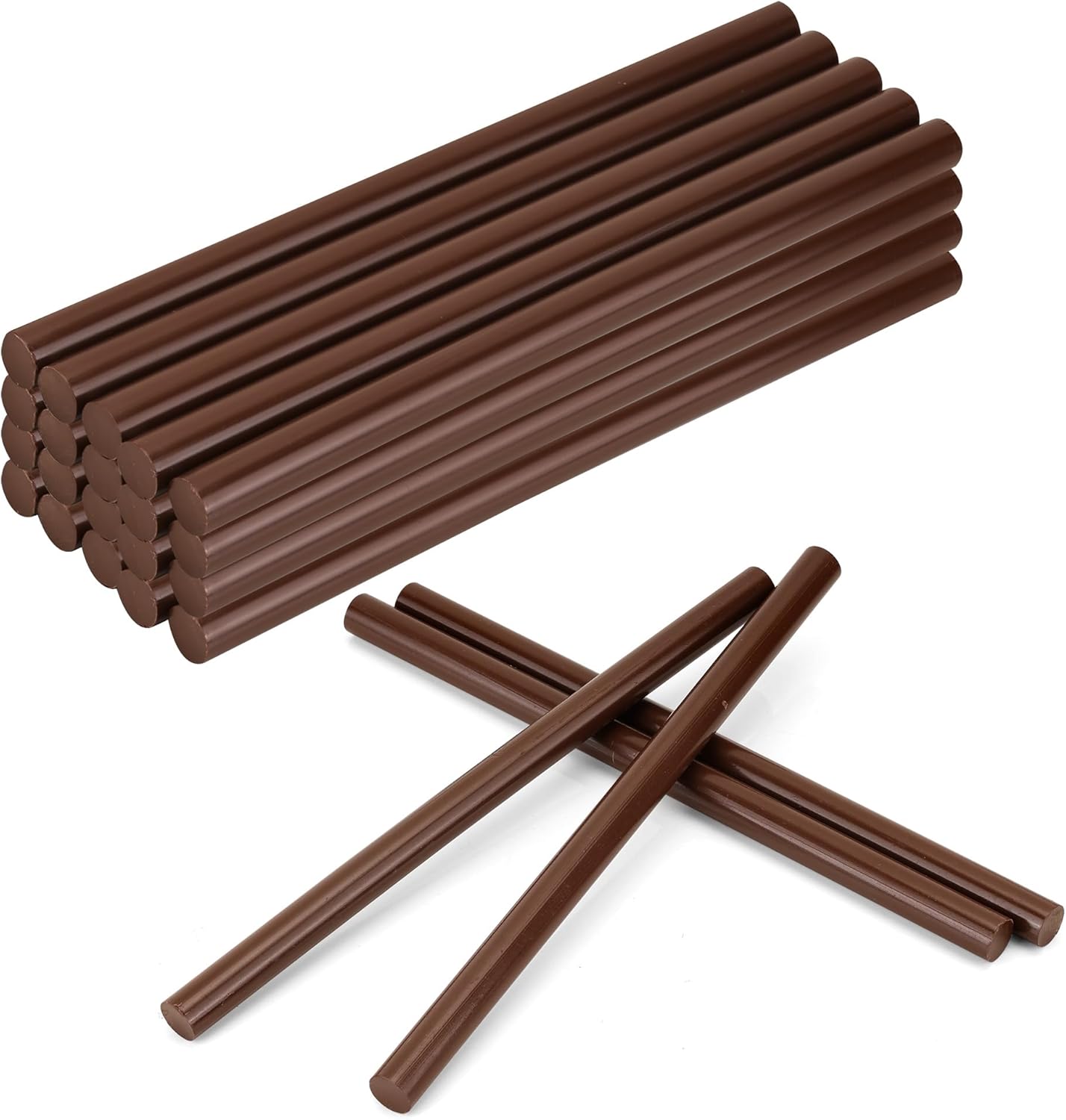 MATUFF Brown hot Glue Sticks Full Size 0.43” Dia x 8” Long, 20 pcs Hot melt Adhesive Glue Sticks, All-Purpose Colored Glue Gun Sticks for DIY Brown Crafting Arts and Home Decoration Repair Bonding