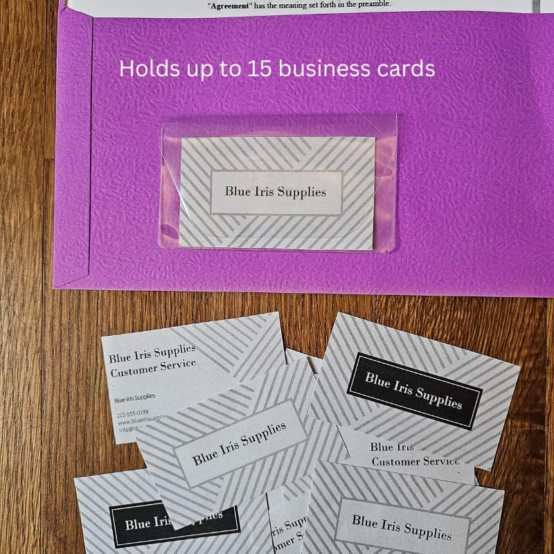 Business Card Pocket - Flash Drive Pocket - Self Adhesive - Open Long - Resealable Flap - BIS10130 (300-Pack), Clear