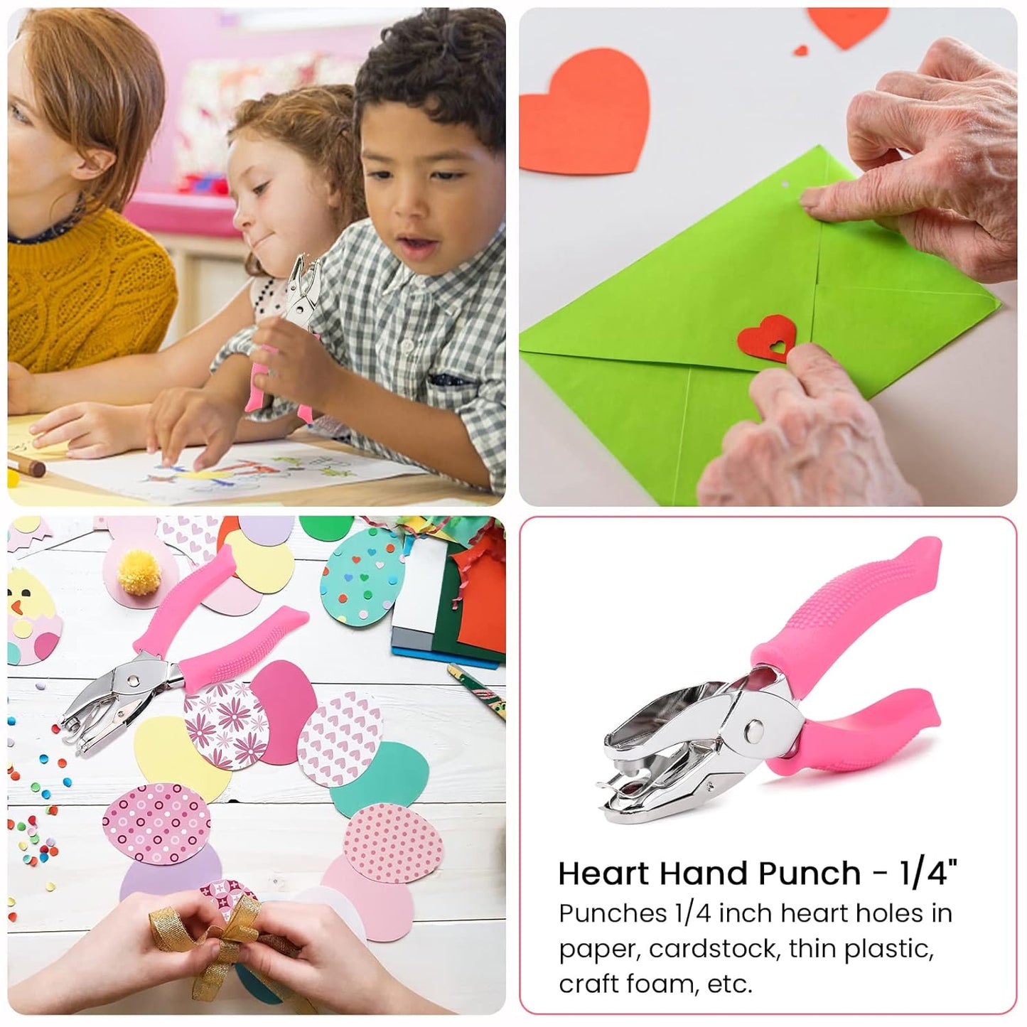 MyArTool 1/4 Inch Heart Hole Punch, Handheld Heart Hole Puncher with Soft Grip, Heart Shaped Hole Puncher for Paper Crafts, Cardstock, Gift Wrapping, Greeting Cards and Scrapbooks