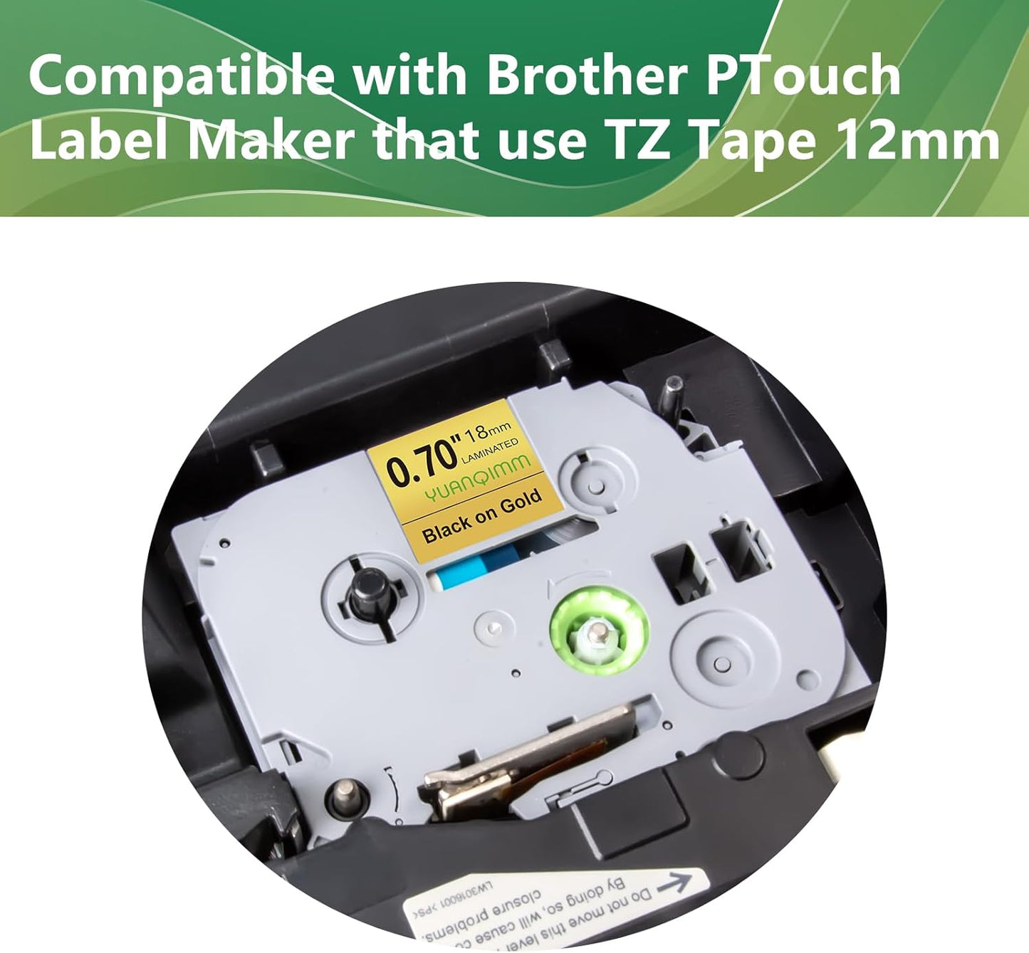 3-Pack TZe TZ Tape Compatible with Brother P Touch Label Maker Tape TZe-841 TZ-841 TZe841 TZ841 Label Tape 18mm 0.7 Laminated Black on Gold for PT D400 D450 D600 D610 P710BT