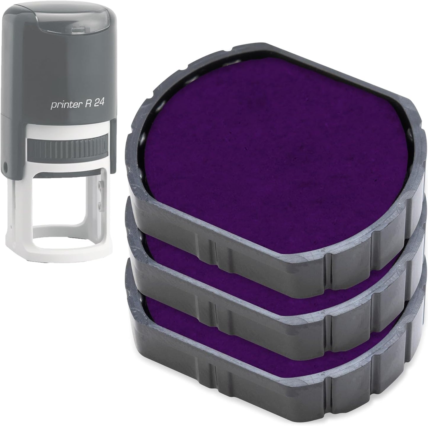 COLOP E/R24 Non-Toxic, Water Based Premium Replacement Pad for Printer R24 Stamp - Pack of 3 - Purple