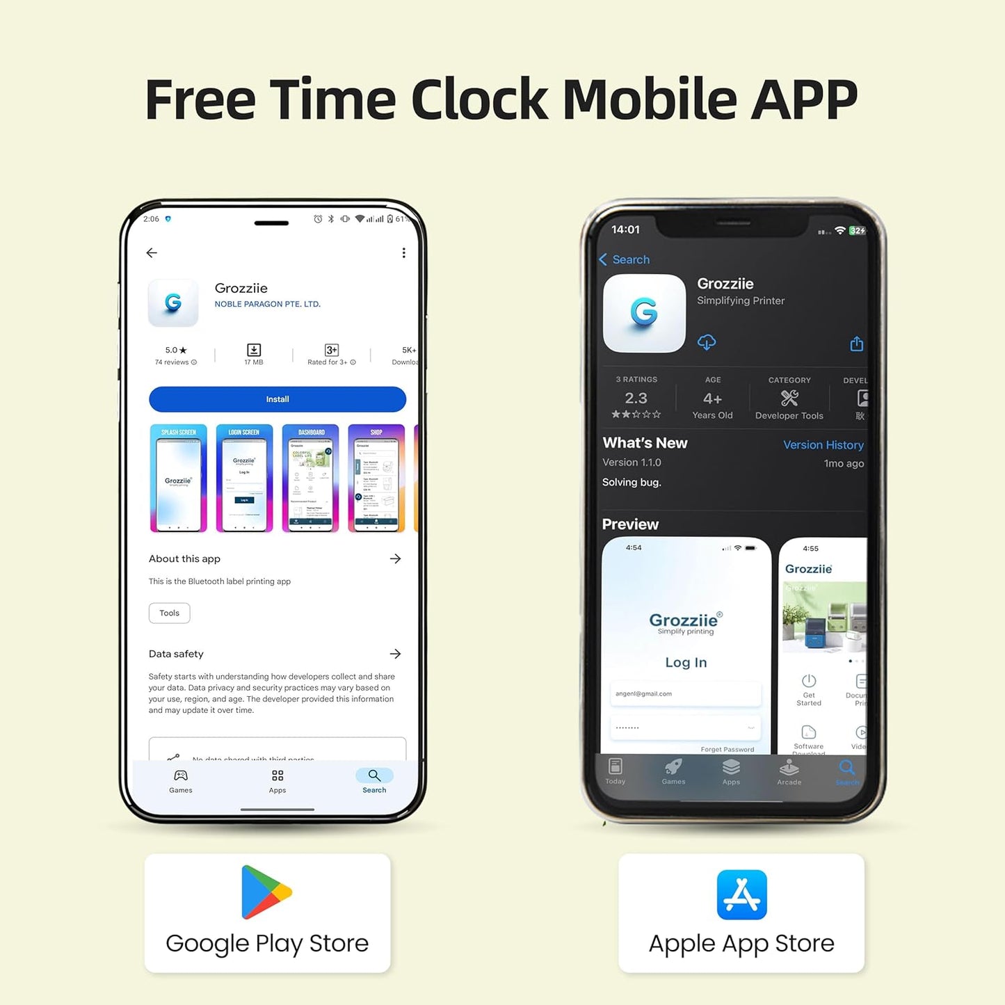 Time Clocks for Employees Small Business, Auto-Align Time Clock, 6 Punches per Day Time Machine, Clock in Machine for Employees with Time Cards, 2 Ink Ribbons and 4 Racks (White-App)