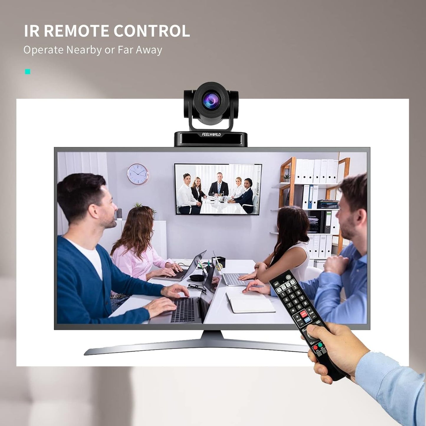 FEELWORLD USB10X USB PTZ Video Conference Camera with 10X Optical Zoom 1080P for Live Streaming Church Business Education Medical Conference Room Camera System