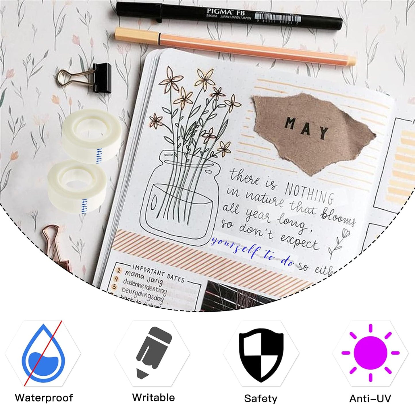 OWLKELA - 6 Rolls Matte & Glossy Tape Refills, Invisible, Translucent, All-Purpose for Office, Home, School - 0.7 in x 1000 Inches