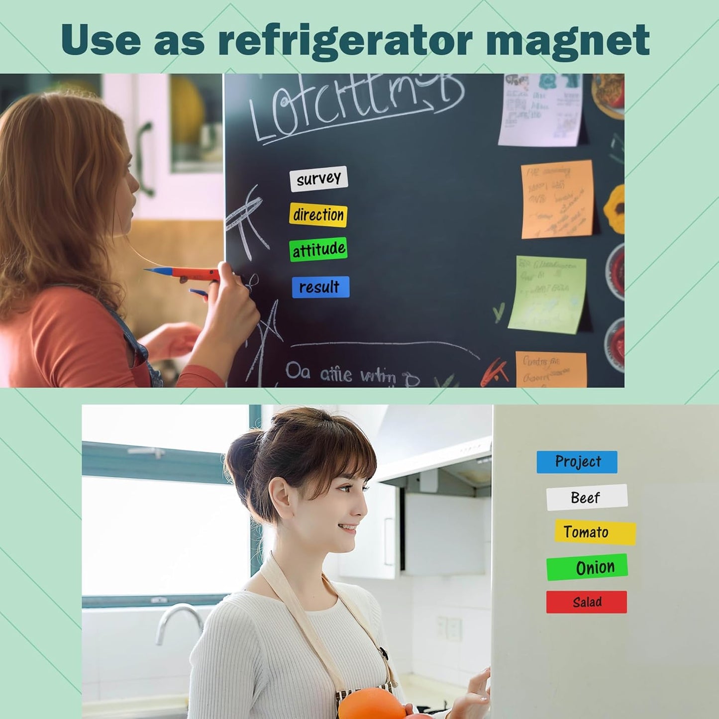 LLPT Dry Erase Magnetic Labels 1" x 3" 50 Packs Blank Writable Magnet Stickers Reusable for Refrigerator Shelf Whiteboard Toolbox Craft and Other Metallic Surfaces Yellow (DML1030YW)