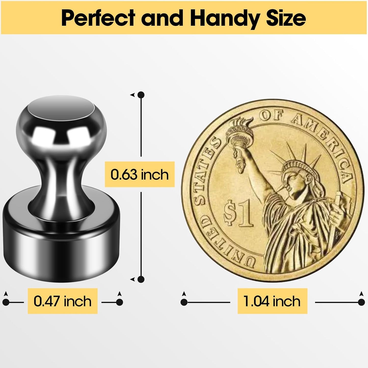 60 Pack Fridge Magnets - Whiteboard Push Pins, Small Neodymium Refrigerator Magnets, Cute Adult Magnets for Office, Kitchen, School, Locker, Map