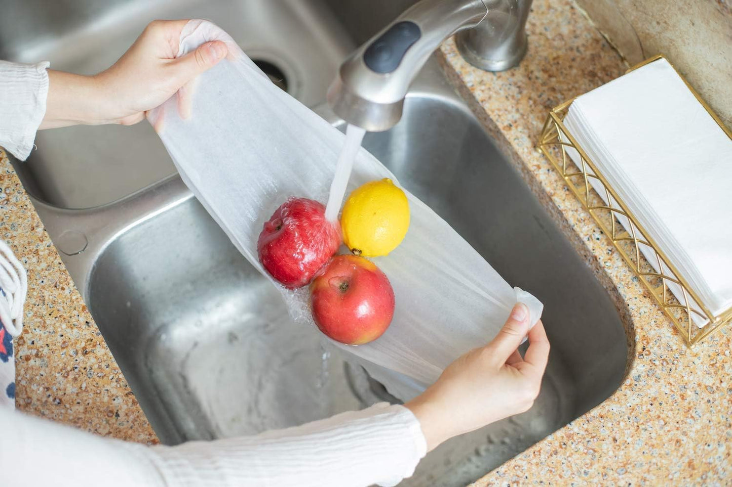 200 Paper Towels Cloth-Like Hand Tissue Paper Napkins, Disposable Hand Towels for Bathroom Guests, Disposable Face Towel for Guest, Washcloths or Dinner Napkin, Made in USA, White