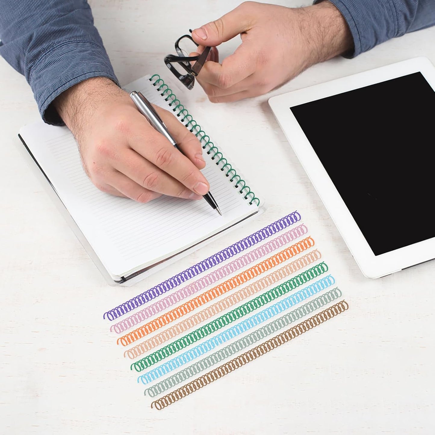 120 Pack Plastic Spiral Binding Coils Binder Binding Spirals Rings Multi Size Spiral Binding Wire Combs Spines Coils, 4:1 Pitch (Pastel Color, 5/16 Inch)