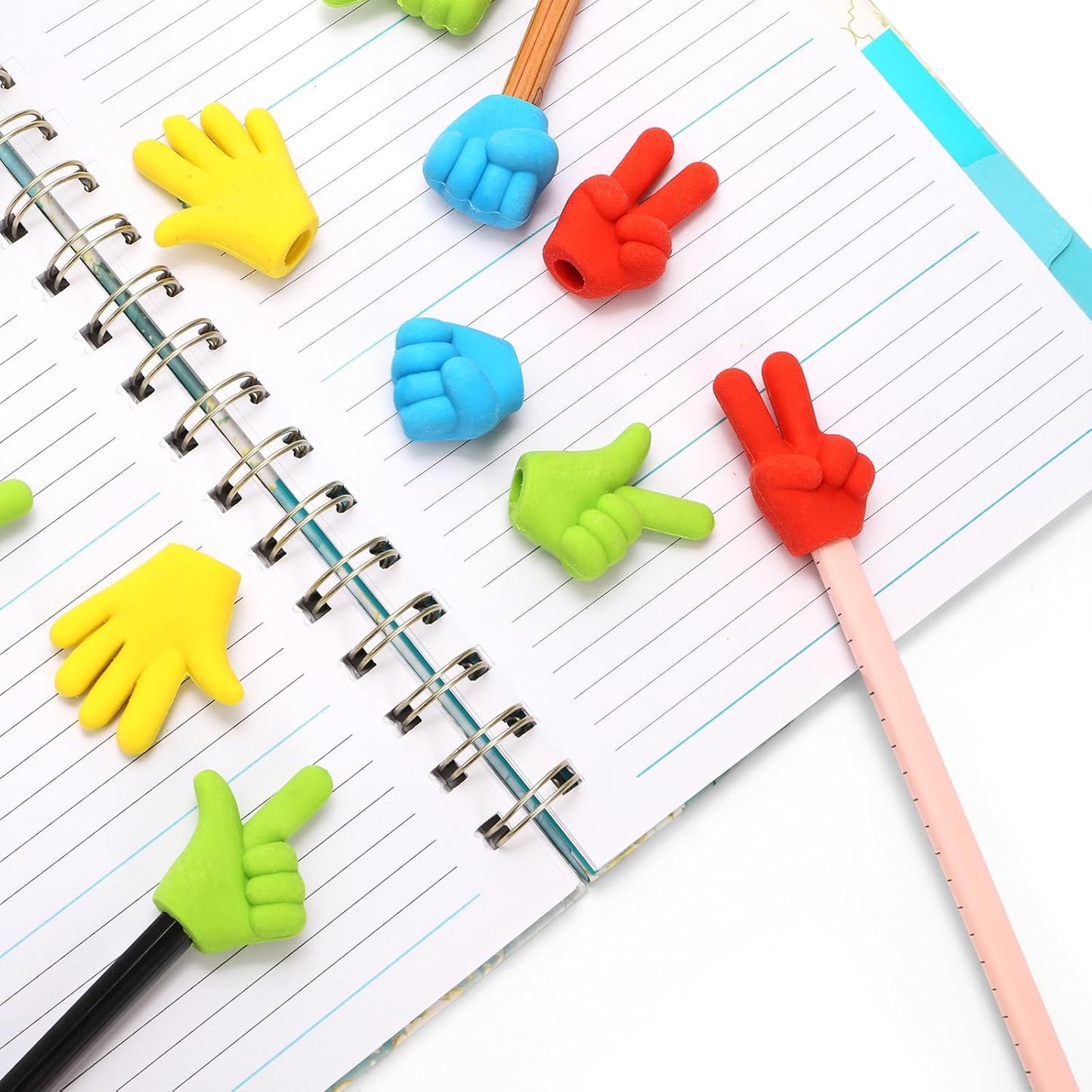 Frcctre 200 Pack Pencil Eraser Caps, Funny Rock Paper Scissors Shapes Pencil Top Erasers Studying Supplies for Teachers Students Classroom Home and Office, 4 Colors&Shapes