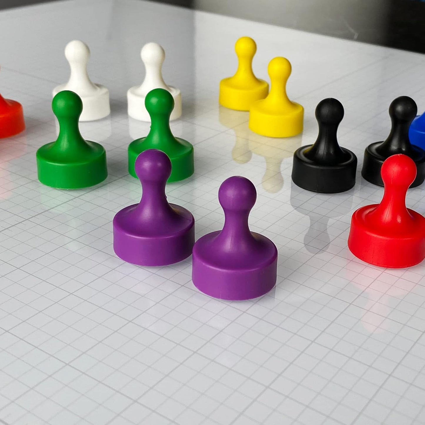 GLASSBOARD STUDIO Powerful Neodymium Magnets, Pawn-Shaped - Strong Fridge/Refrigerator and Whiteboard Magnet, Ideal for Office, Kitchen, Crafts - Rare Earth, Heavy Duty (2, Red)