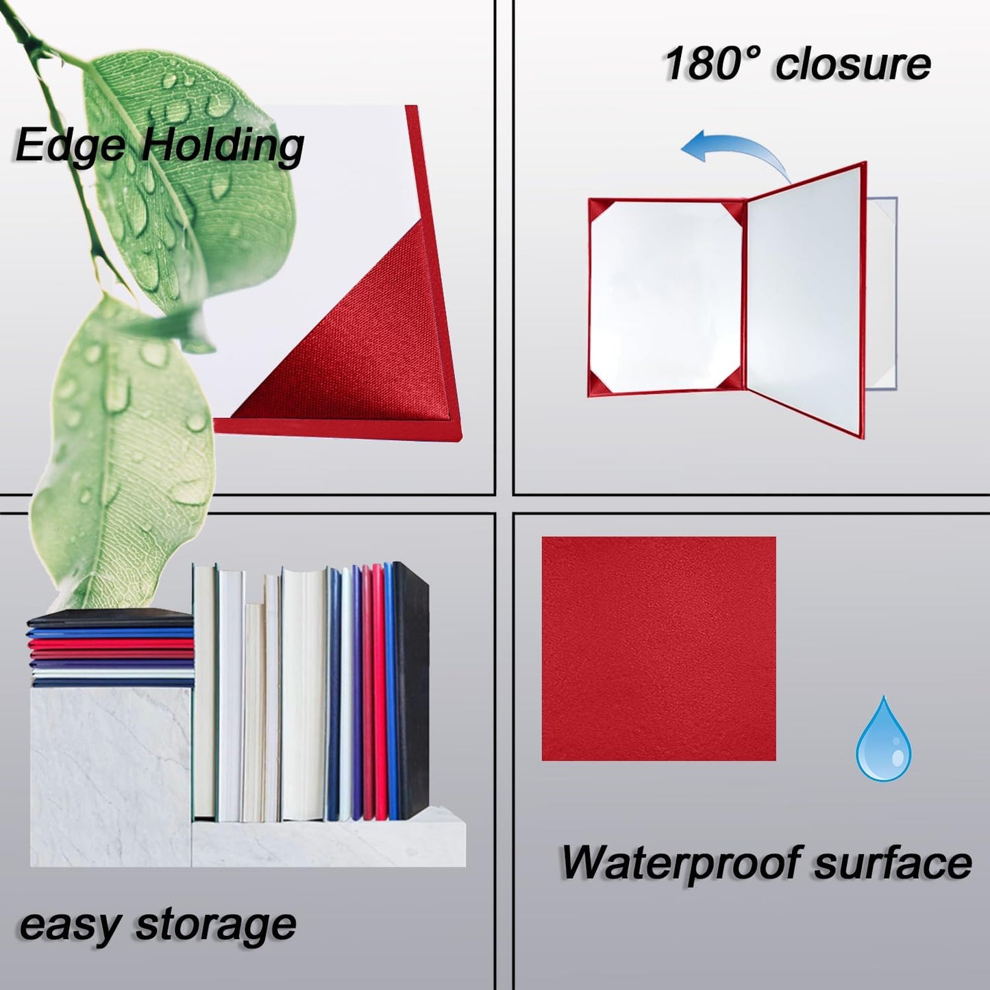 Certificate Holders 8.5"x11" Graduation Diploma Cover Document Leather Folders,Red-5 Pack