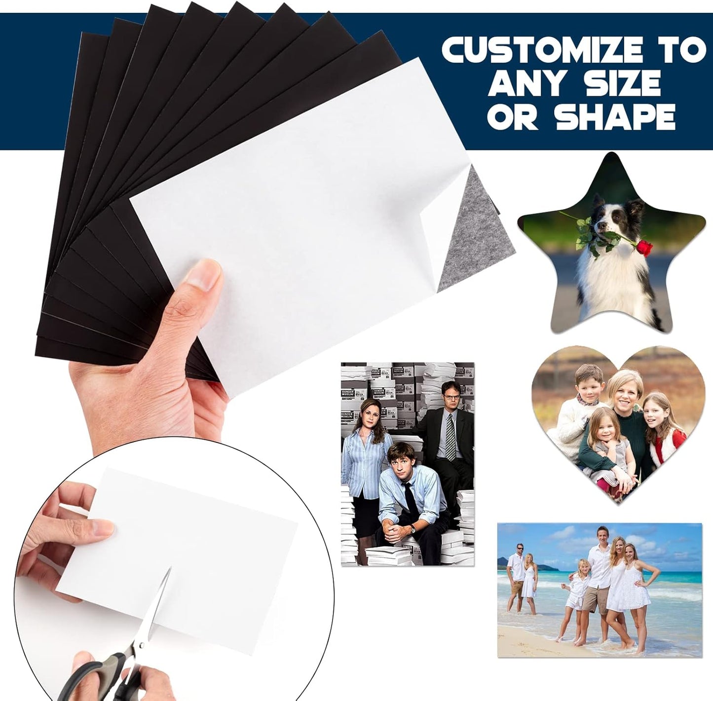 Magnetic Sheets with Adhesive Backing for Fridge 4x6 Pictures Magnets (Bulk Pack of 64),Adhesive Photo Magnets for Home/Classroom/Office/DIY Fridge Magnets