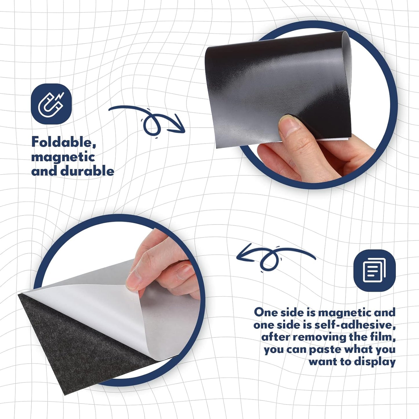 Macarrie 4 x 6 Adhesive Magnetic Sheets with Adhesive Backing Cuttable Magnetic Paper Stickers Flexible Peel and Stick for Picture Crafts Die Storage Photos(150 Pcs)