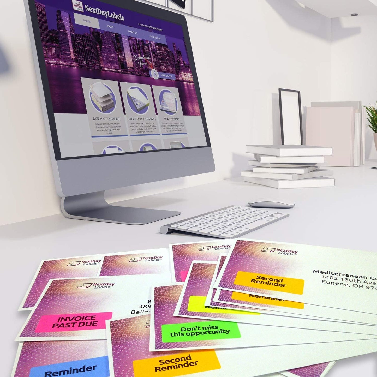 NextDayLabels - 8-1/2 x 11" Neon Color High Light Fluorescent Labels for Laser & Inkjet Printer (Pink Fluorescent, 1" x 2-5/8" - 30 Per Page | 1500 Labels)