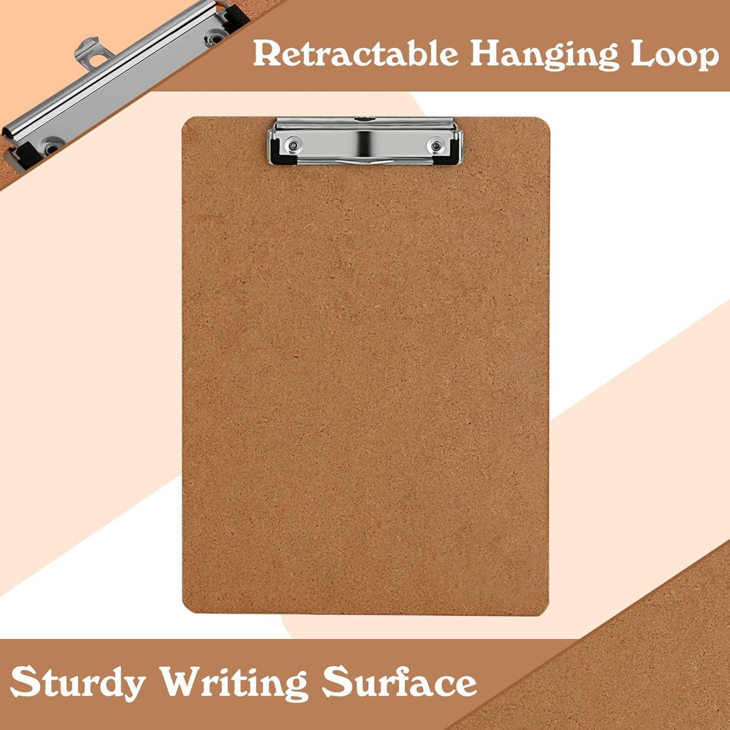 Clipboards, PANDRI 16 Pack Hardboard Office Clipboards, Low Profile Clip, Standard A4 Letter Size, Classroom Supplies, ECO Friendly