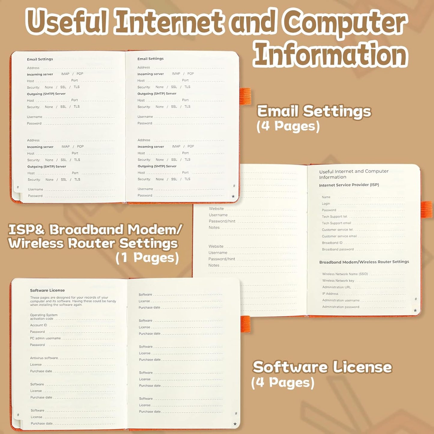 DAOFARY Password Book with Alphabetical Tabs - Small Password Keeper Book (5.6 * 4.3 in) with Inner Pocket, Hardcover Password Keeper Notebook for Log Internet Website Information (Lake Blue)
