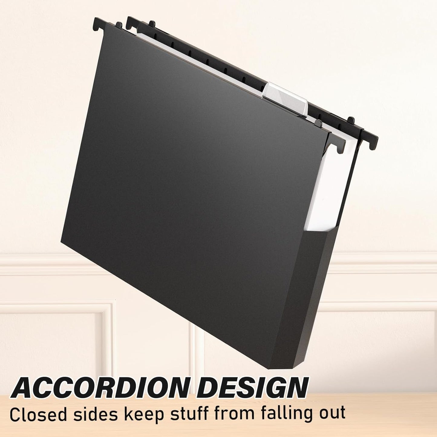 Plastic Hanging File Folders Letter Size,Heavy Duty 2" Expandable File Folder with Tabs,6 Pack Reinforced Expanding Hang Folder,File Cabinet Folders,Extra Capacity,Hanging Organizer for Home Office