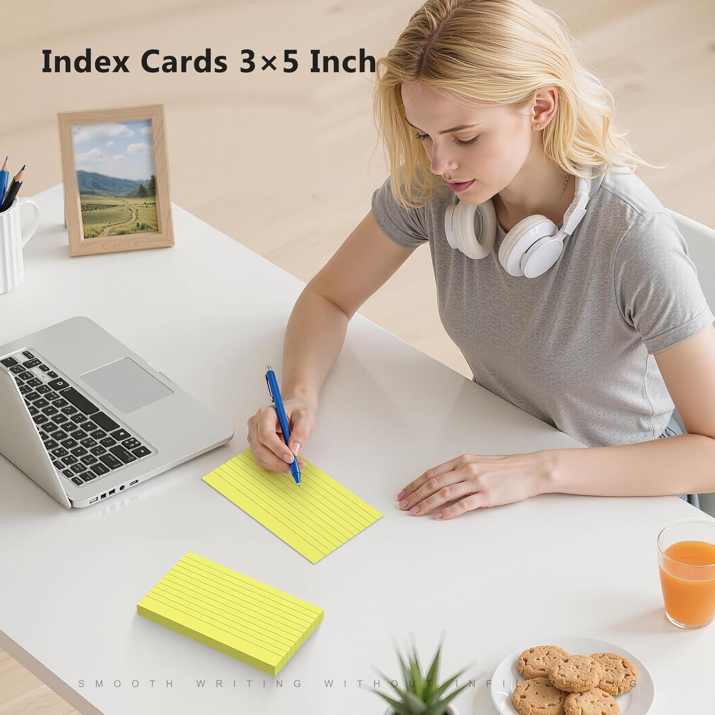 250 Count Index Cards 3 x 5 Inch, Heavyweight Colored Lined Note Cards Portable Ruled Flash Cards Perfect for Studying and Organizing, Note Taking Study Flashcards for Home, School and Office