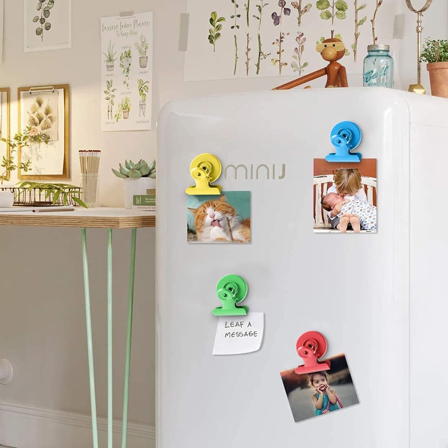 VNDUEEY 20 Pack Multicolor Magnetic Clips Fridge Magnets Refrigerator Magnets, Magnet Clips Whiteboard Magnets, Magnetic Paper Clips for Home, School, Office, Locker