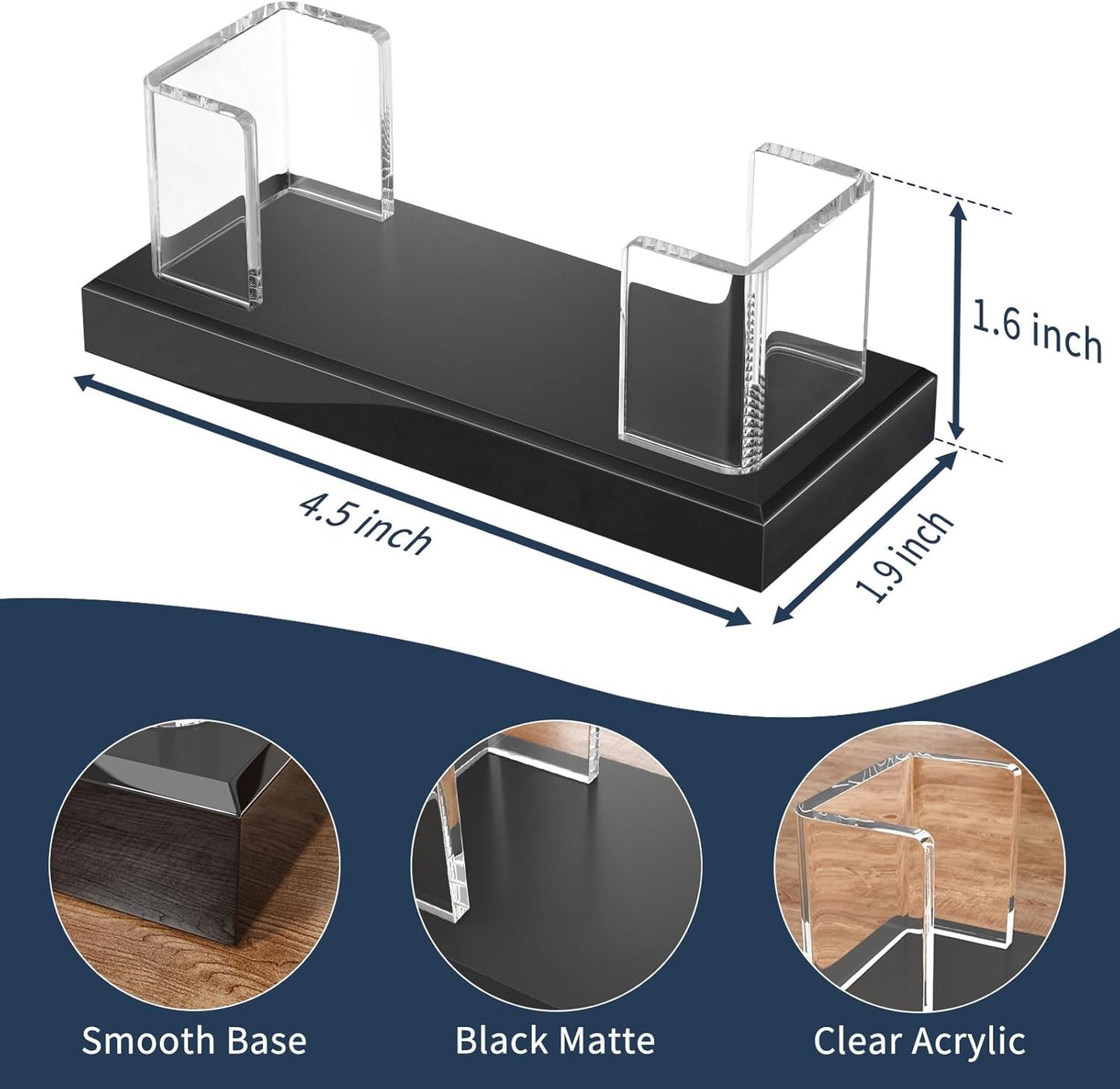 NIUBEE Acrylic Business Card Holder: Clear Plastic Business Cards Display Stand for Desk - Gift Card Organizer for Office 4 Pieces